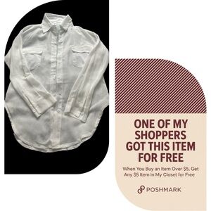 White Button-Up Sheer Blouse